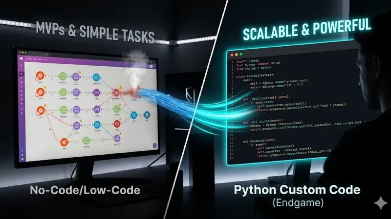 Zapier, Make, or n8n? Why a Custom Python Solution (FastAPI / Django) is the True Automation "Endgame"